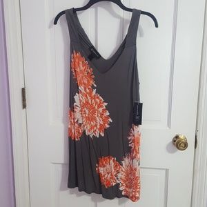 INC floral sleeveless shirt
